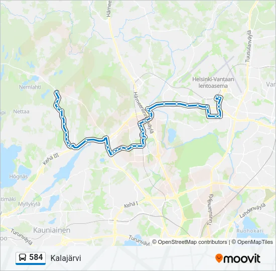 584 Bus Line Map