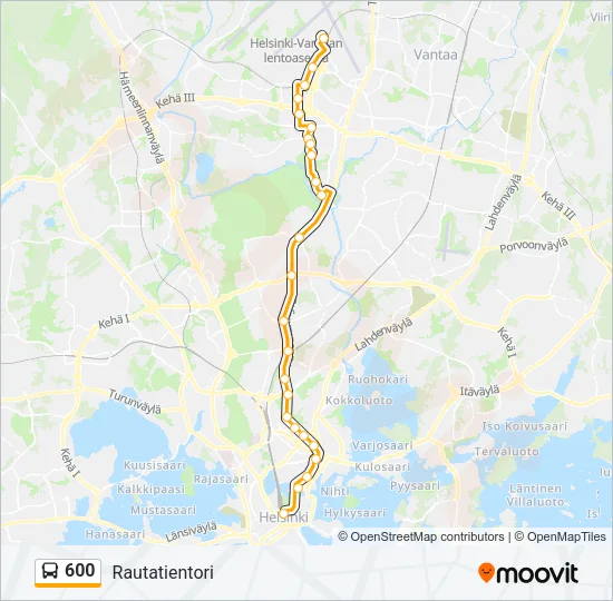600 Bus Line Map
