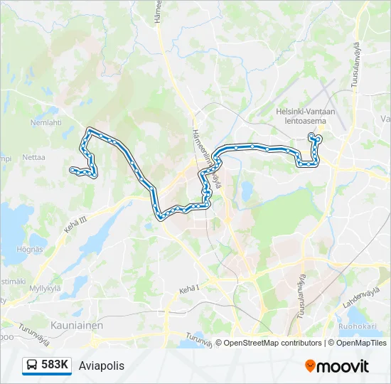 583K Bus Line Map