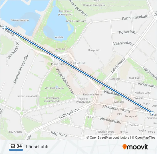 34 Bus Line Map