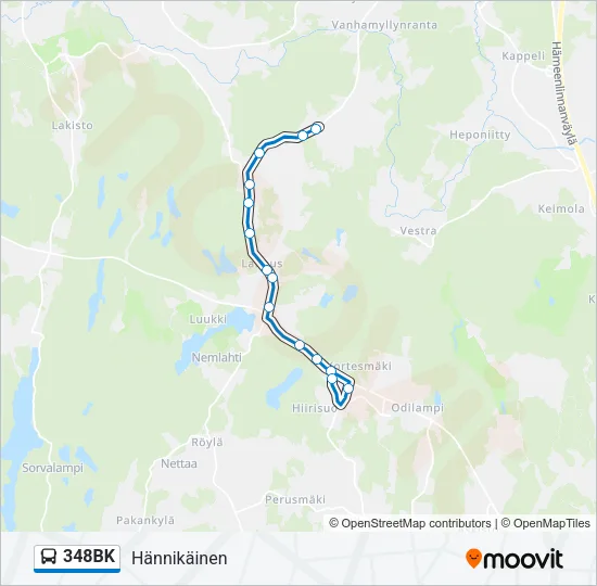 348BK Bus Line Map