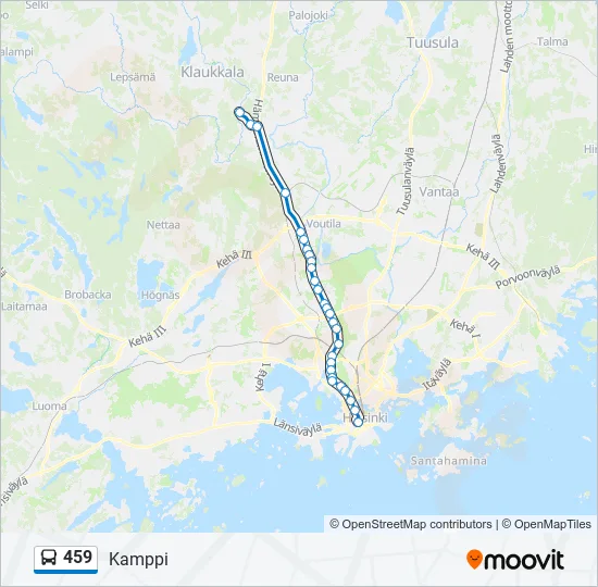 459 Bus Line Map