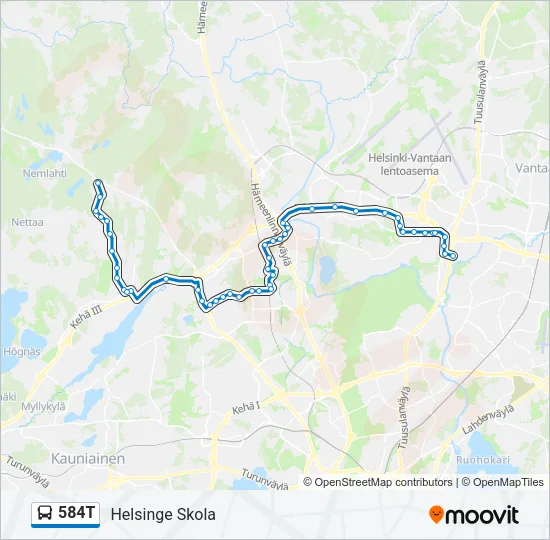 584T Bus Line Map