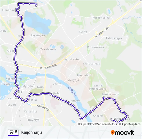 5 Bus Line Map