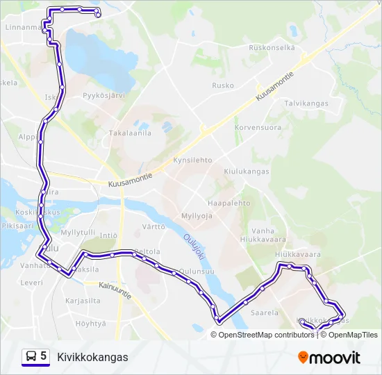 5 Bus Line Map