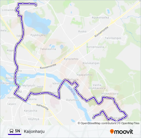 5N Bus Line Map