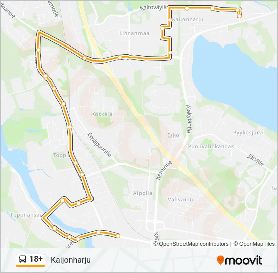 18+ Bus Line Map