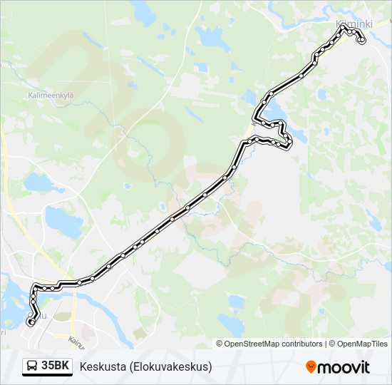 35BK bussi -linjakartta