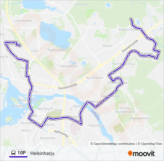 10P Bus Line Map