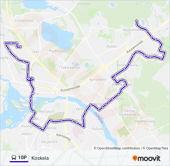 10P Bus Line Map