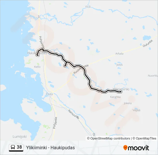 38 Bus Line Map