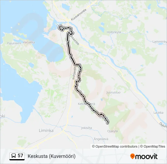 57 Bus Line Map
