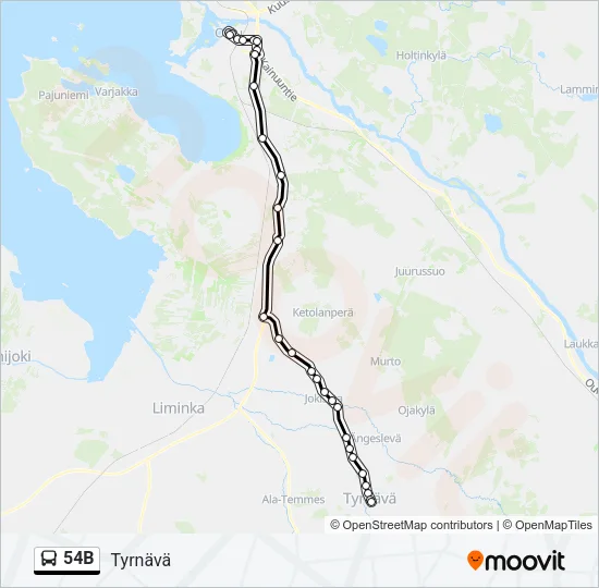 54B Bus Line Map