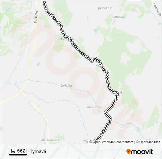 56Z Bus Line Map