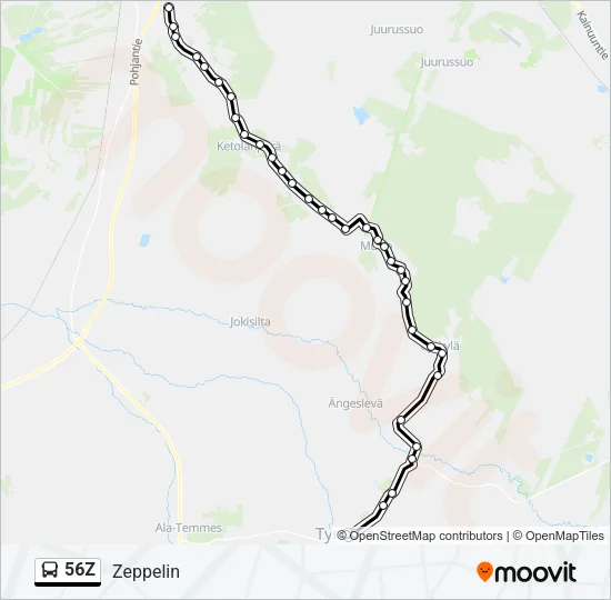 56Z Bus Line Map