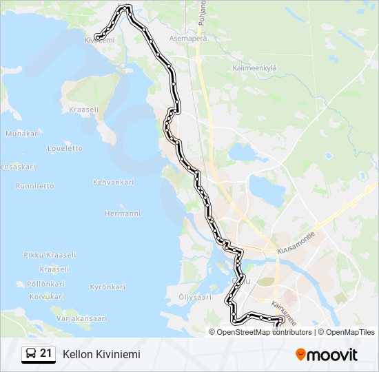 21 bus Line Map