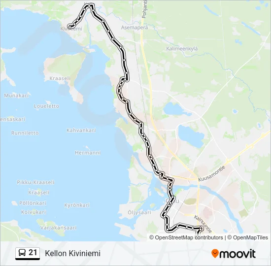 21 Bus Line Map