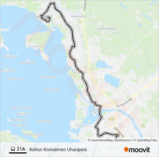 21A Bus Line Map