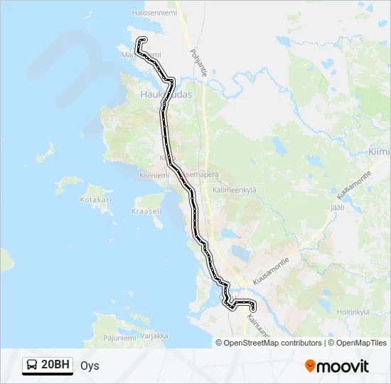 20BH Bus Line Map