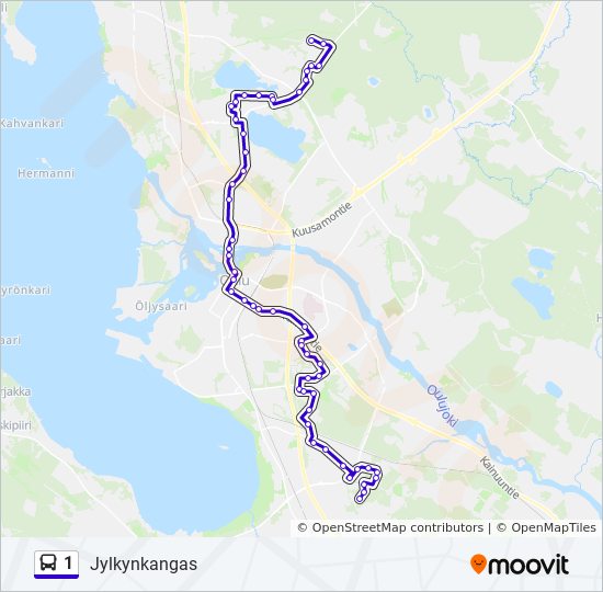 1 bus Line Map