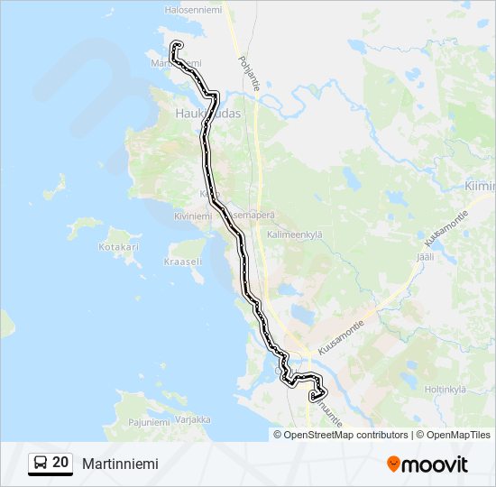20 Route: Schedules, Stops & Maps - Martinniemi (Updated)