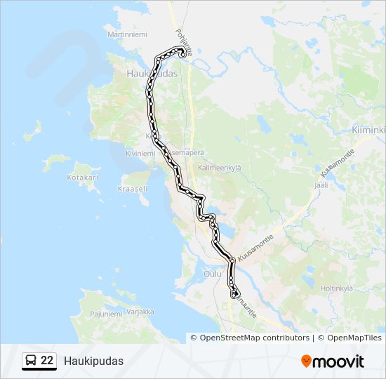 22 bus Line Map