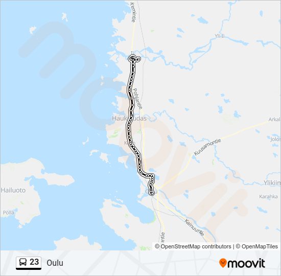 23 bussi -linjakartta