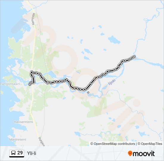 29 bussi -linjakartta