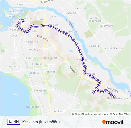 4N Bus Line Map
