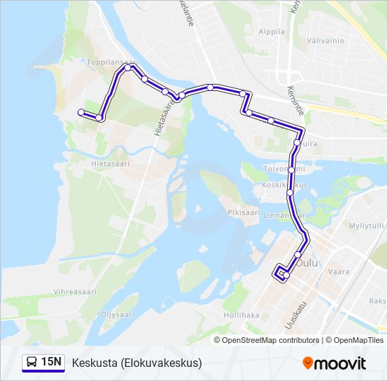 15N bus Line Map