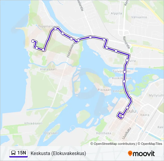 15N Bus Line Map