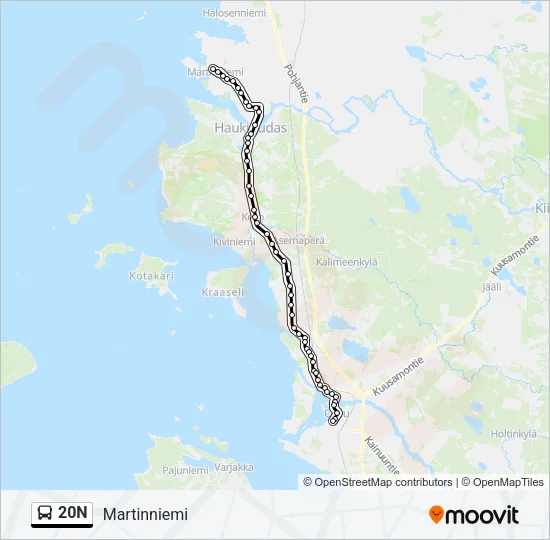 20N Bus Line Map