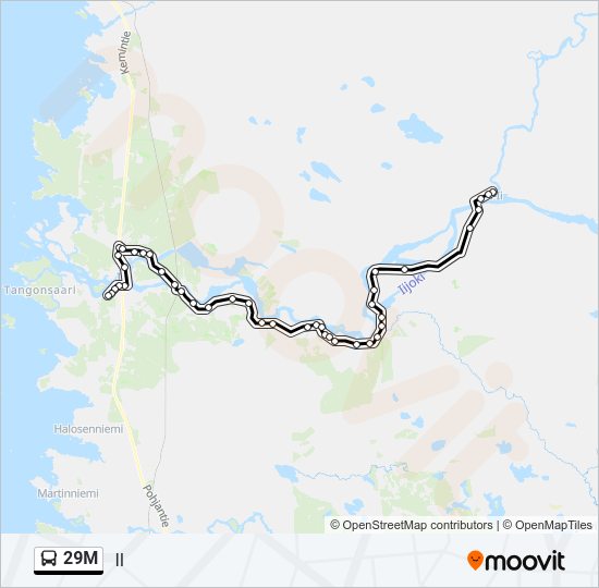 29M bussi -linjakartta