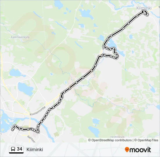 34 Bus Line Map