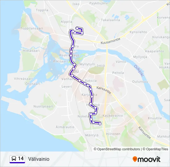 14 Bus Line Map