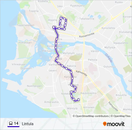 14 Bus Line Map
