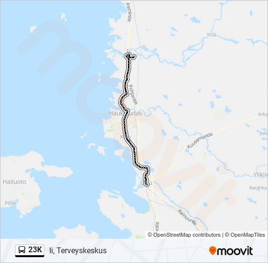 23K bus Line Map