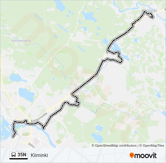 35N bus Line Map