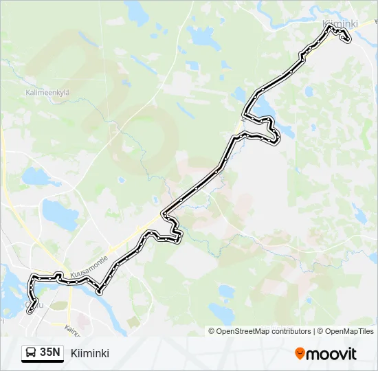 35N Bus Line Map