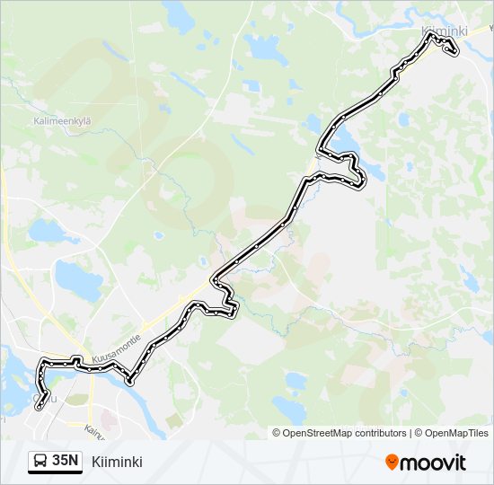 35N bus Line Map