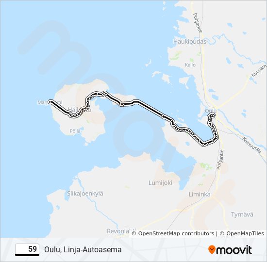 59 Route: Schedules, Stops & Maps - Oulu, Linja-Autoasema (Updated)