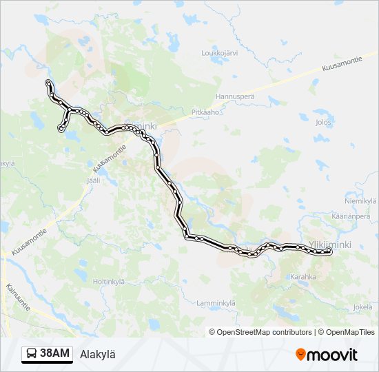 38AM bus Line Map
