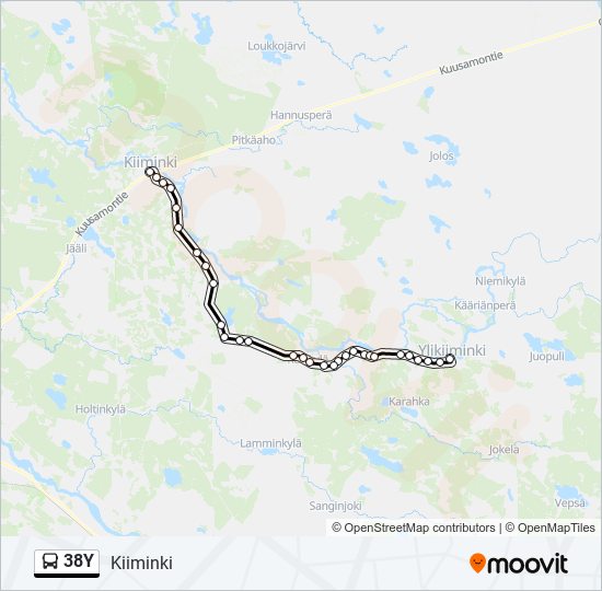 38Y bus Line Map