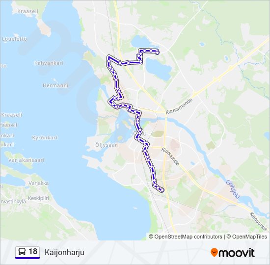 18 bus Line Map