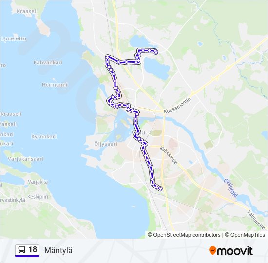 18 bus Line Map