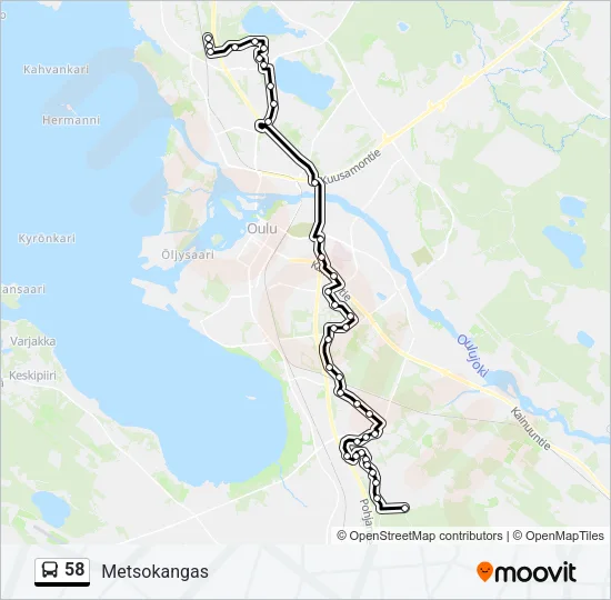 58 Bus Line Map
