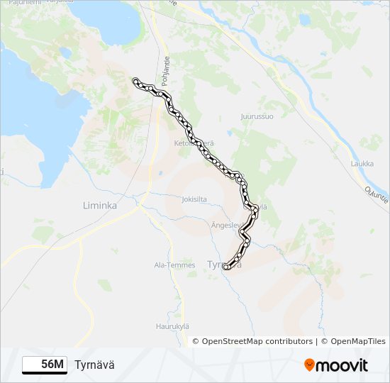 56M bus Line Map