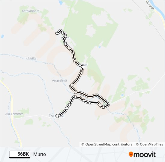 56BK bus Line Map