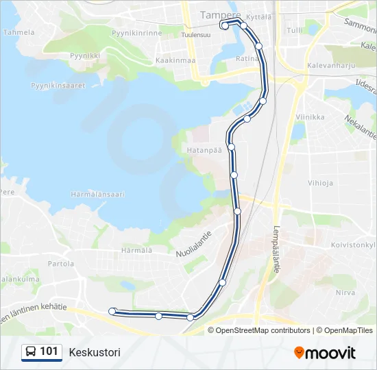 101 Bus Line Map