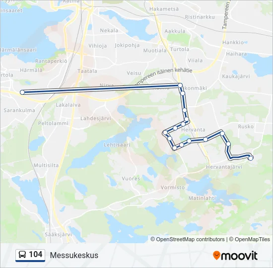 104 Bus Line Map